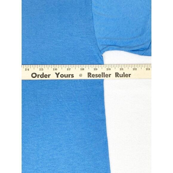 Vintage Warriors Baseball T-shirt Blue Medium Graphic Sports Single Stitch - Picture 8 of 9